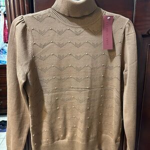 Chic Brown Turtleneck Sweater
